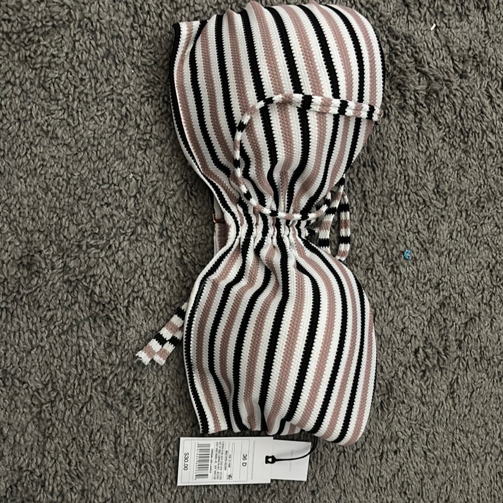 Striped Bandeau Bikini Top